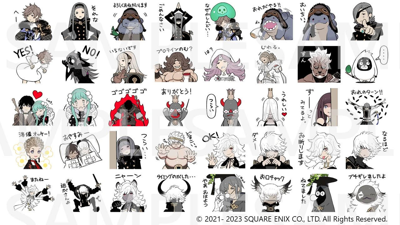 a collection of stickers featuring cartoon characters in various poses and expressions. the characters have a chibilike appearance with exaggerated features and are set against a plain white background.