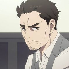 a closeup portrait of an adult man with short, dark hair and a serious expression. he appears to be wearing a grey suit vest and white shirt. the lighting is soft, creating a sense of depth and realism. the background is a simple, muted gray, which helps to draw the viewer's attention to the subject's face.