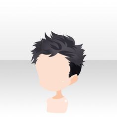 a cartoon character with spiky black hair, drawn in an anime or manga style, is depicted from the head and shoulders up against a plain, offwhite background.content: characterpeople: manenvironment: n/alighting: n/aperspective: portraitkw: hair, hairstyle, spiky hair, anime, manga, avatar, icon, portrait, headshot, character design, male character, cartoon, illustration, digital art, simple background, neutral background, blank face, customizable, customizable avatar