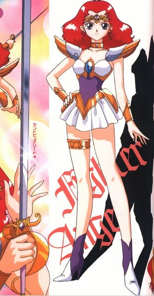 an anime style image of a female character with red hair, wearing fantasystyle armor and holding a sword. the character is standing and the image is a full body shot.