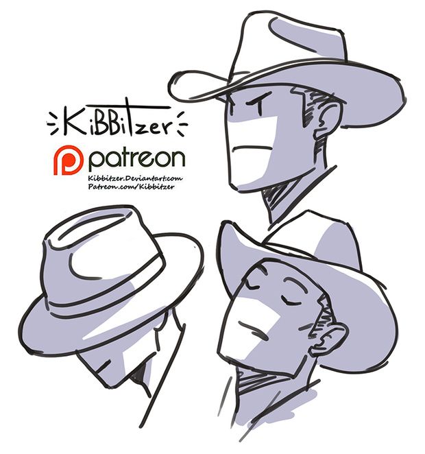 this is a digital drawing of three men. each one is depicted from the side, with a hat covering their eyes. two of the men are wearing cowboy hats, while the third one is wearing a fedora. they all have blank expressions on their faces. the drawing is done in black and white, and the outlines are thick and bold. it is a simple and stylized drawing, with a humorous and quirky feel.