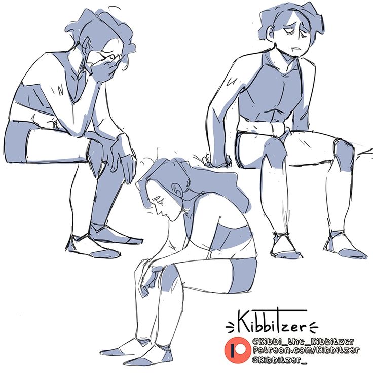 this is a drawing of three female characters, seemingly all upset or sad.  they are all drawn in the anime style and are in various poses of sitting, looking down and resting their heads on their hands.