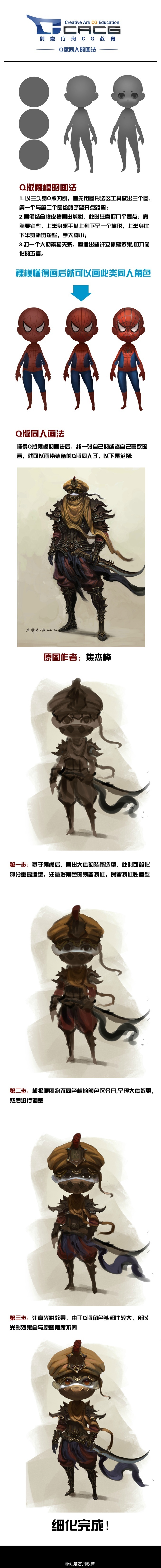 this is a character design sheet. there are three variations of the character, each with different colors, and four different iterations of the character, with different clothing and weapon. the character is a human warrior wearing an armor and carrying a sword. the art style is cartoonish and stylized.
