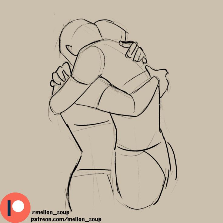 a simple line drawing of a couple hugging. the couple is drawn in black line on a beige background. it appears to be a quick sketch, with the lines being more rough and less detailed. they are hugging each other close, and their bodies are intertwined. the drawing is simple but effective in conveying the emotion of the couple's embrace.