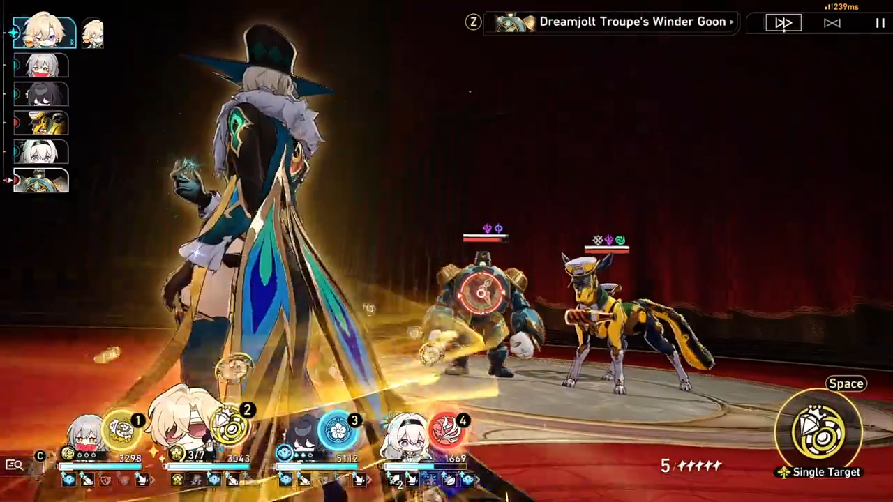 a screenshot from a video game, showing an animestyle character in a fantasy battle. the character is in the foreground, surrounded by glowing effects. in the background, there are two enemies: a giant robot and a doglike creature. the player has several characters in their party, visible in the top left corner. there are also numbers and icons at the bottom of the screen, indicating the characters' health, skills, and other stats. the game's interface is visible, including the pause menu and options for selecting targets. the screenshot suggests that the game is a turnbased rpg with strategic elements. the image conveys a sense of intense battle and magic.