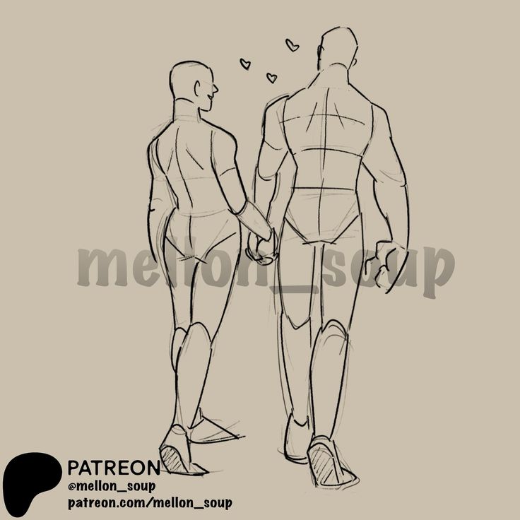 a drawing of a couple holding hands and walking together. the man is taller than the woman, and both are smiling. they are surrounded by heartshaped symbols, indicating their love for each other. the drawing is simple and stylized, with minimal details.