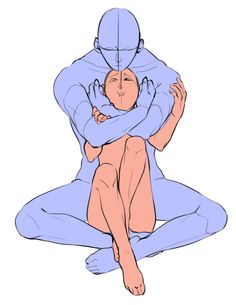 this is a sketch showing a couple hugging. the female is seated between the legs of the male. the male is sitting with legs crossed and his arms are wrapped around the female. the female is leaning back with her arms around the males.
