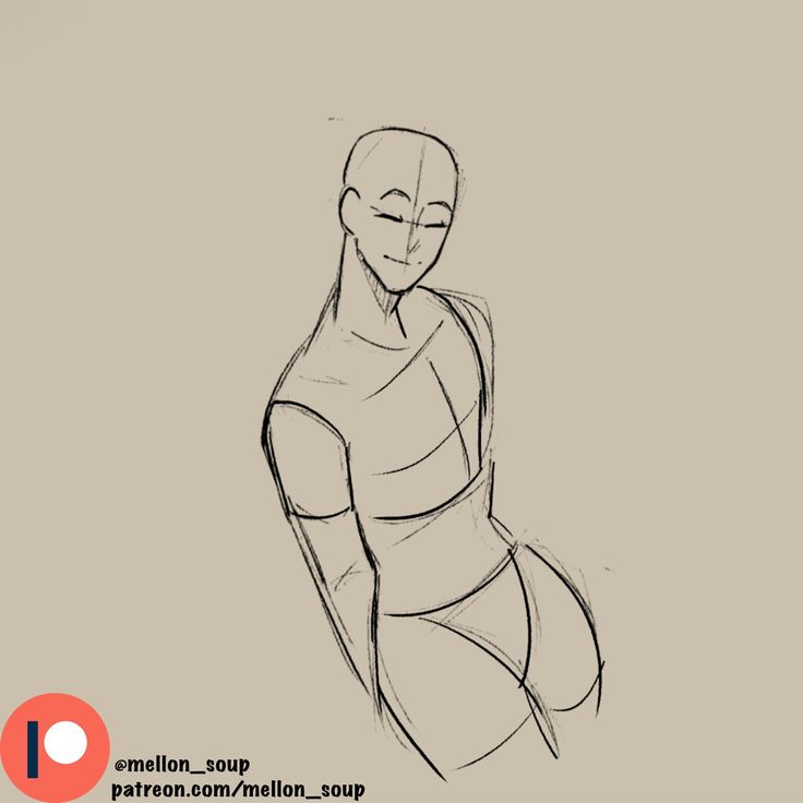 a drawing of a woman's body, the drawing is in pencil, and is an outline of the body, and shows the anatomy and pose. the woman is turned away from the viewer, with her left hand raised and her right hand on her hip. the drawing is simple yet captivating.