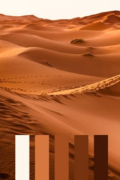 this photo is a close up of a desert landscape with a sandy texture. the sand dunes are rippling and wavy and they create a feeling of peaceful calm. the sand is a light brown color. the sky is a soft, white hue, and the horizon is a light orange. the overall feeling is peaceful, serene, and minimalist.