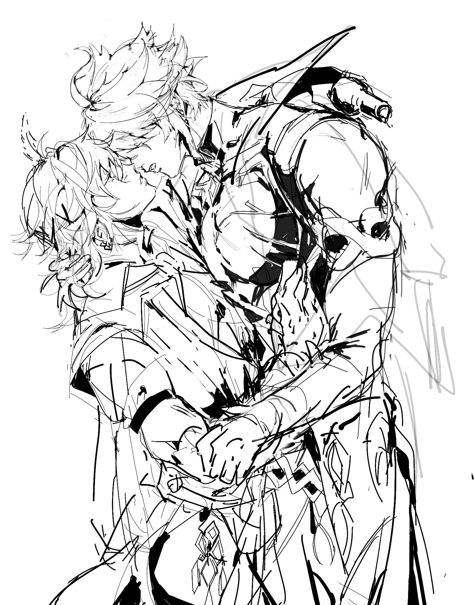 a black and white