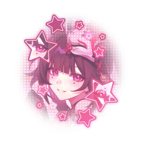 the image is a digital drawing of an anime girl. she is drawn in a cute style and has pink hair and purple eyes. she is wearing a white and pink outfit and a white kitsune mask. the background is white with pink stars and dots. the image has a soft and bright lighting.
