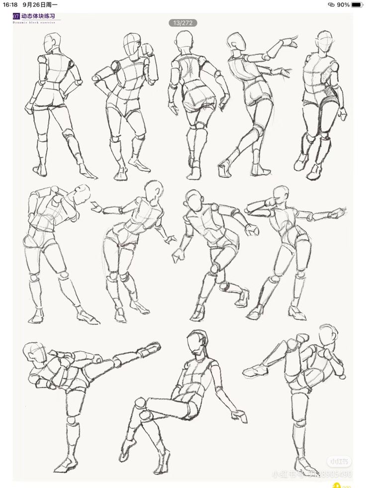 the image shows a page from an art sketchbook with 13 different sketches of stick figures in various poses. the figures are drawn in a simple, skeletal style, with emphasis on the structure of the body and the dynamic flow of the pose. this type of drawing is often used as a preliminary step in the figure drawing process, helping artists to understand the movement and balance of the human form before adding more detail. the image also includes the date, time, and page number of the sketchbook, indicating that this is part of a larger series of drawings.