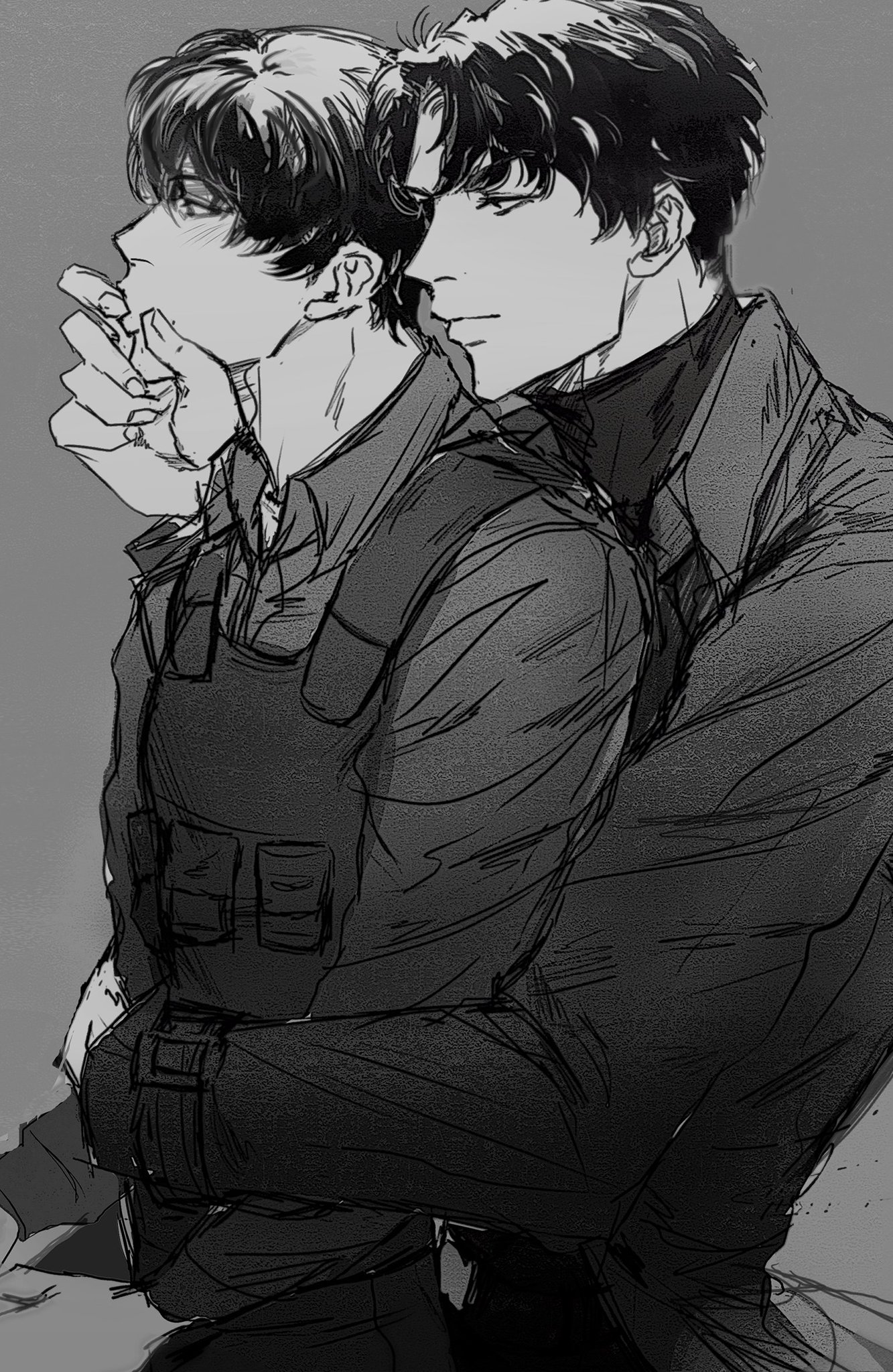 a black and white drawing