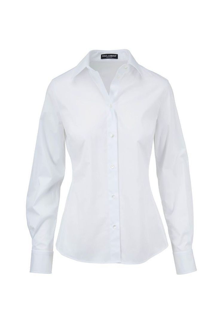 the image shows a white buttondown shirt with long sleeves. it is a collared shirt, typically worn as formal or professional attire.