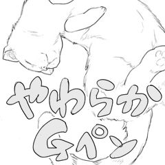 an illustration of two cats cuddling up to each other, their tails intertwined. they are both drawn in a simple, cartoon style, with black lines on a white background.  the illustration is captioned with the words "ゆるふわ" and "g10". the words are also drawn in a simple, cartoon style.