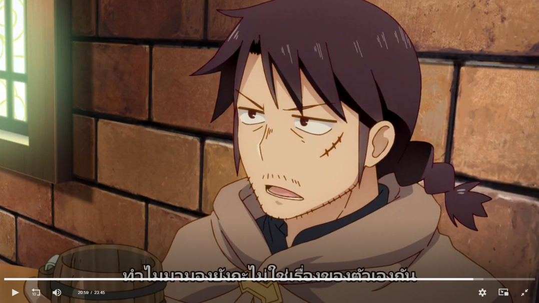 a close up shot of an anime character, a male, in brown clothing, with a worried expression on his face, sitting at a wooden table in front of a brick wall. he is talking or speaking, with dialogue displayed at the bottom of the image.