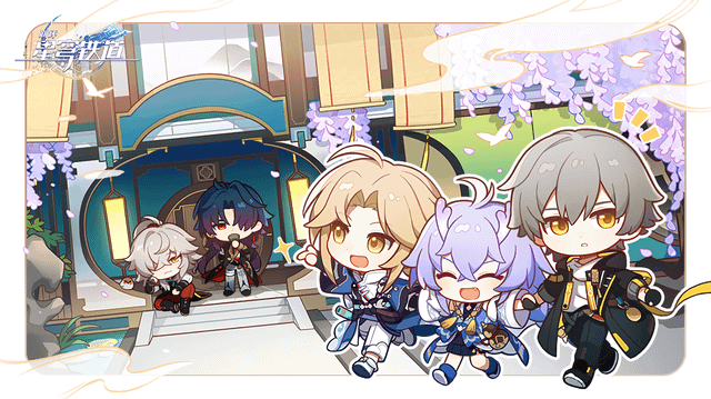 this is a digital fanart depicting chibistyled characters from the video game genshin impact. the illustration features several popular characters, such as xiao, venti, and possibly others. they are portrayed in a cute and adorable manner, characteristic of chibi art style. the characters are presented against a backdrop of a traditional east asian style building with wisteria flowers, which evokes a serene and peaceful atmosphere. the overall style is colorful, vibrant, and detailed, showcasing the artist’s skill in capturing the essence of the genshin impact characters and the game’s aesthetic in a smaller, more playful format.