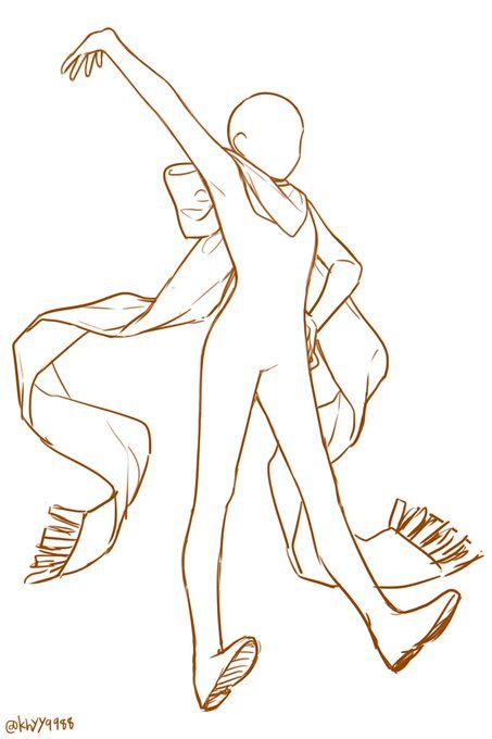 this is a line art drawing of a woman in a flowing scarf. the woman's body is in motion, giving the sense of movement and energy. the artist uses a simple, clean line style to create a minimalist and elegant look.