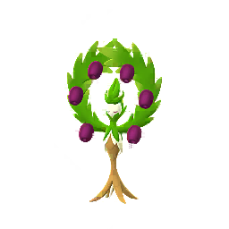 this is a digital rendering of tapu bulu, a pokémon from the alola region.  it's depicted in its full form, showing its treelike body, humanoid upper body, and the wreath of berries surrounding its head. the colors are vibrant, and the style is consistent with the pokémon video game series.  the background is black, allowing the pokémon to stand out clearly.