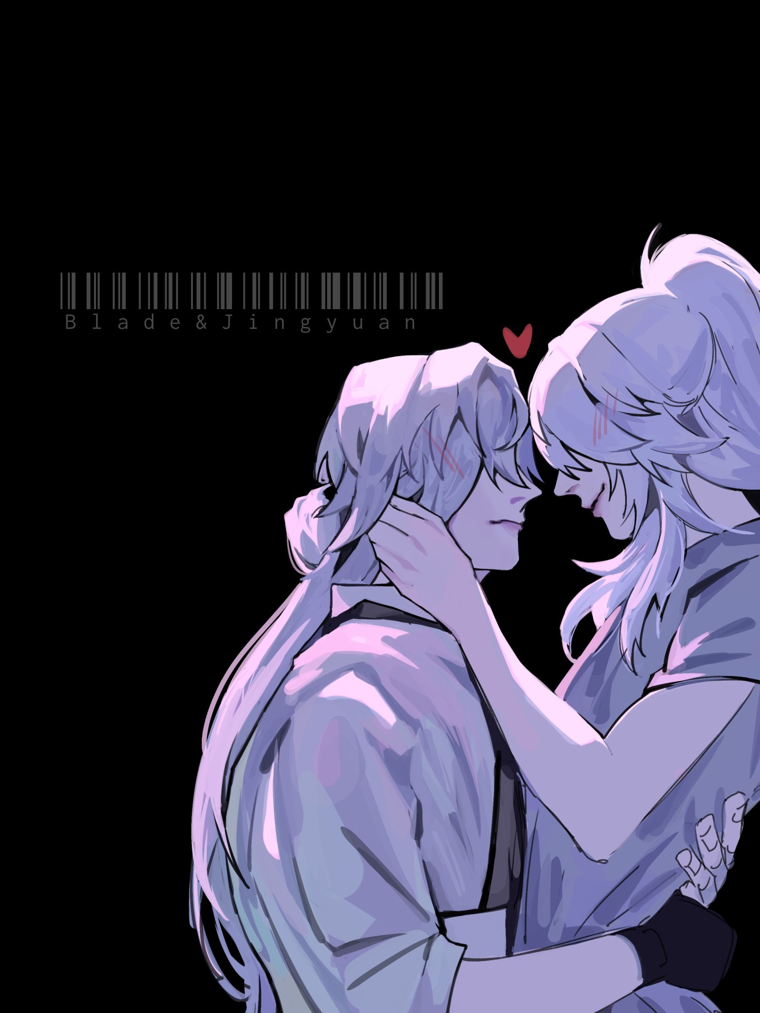 the image is a digital illustration of a couple, both of