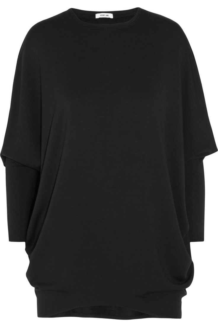 the image shows a black, oversized sweatshirt with long sleeves. it appears to be a casual piece of clothing.