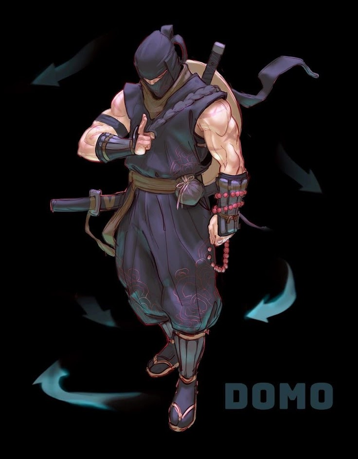 a digital illustration of a ninja, wearing a traditional mask and attire. the image is done in a stylized art style, with dramatic shadows and highlights. the ninja is holding a katana sword and has a determined expression on his face. he is positioned in a dynamic fighting pose, with his body and sword pointing at the viewer. the background is dark and obscured, adding to the sense of mystery and danger.