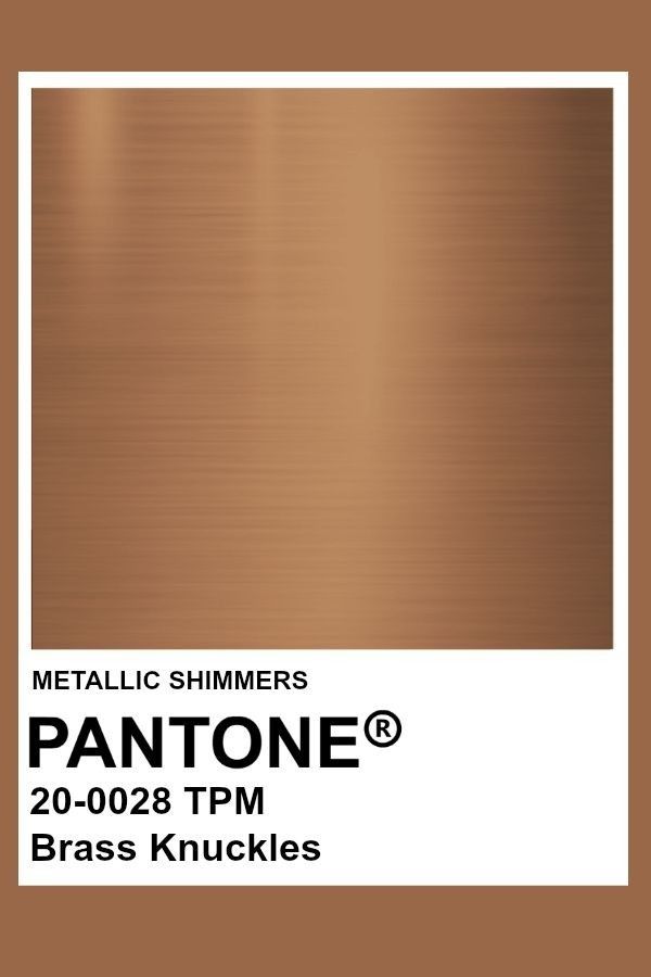 this is a pantone color swatch for the color "brass knuckles" which is metallic shimmer and has the color code 200028 tpm. the image is a closeup of a color swatch and the background is the color of the swatch.