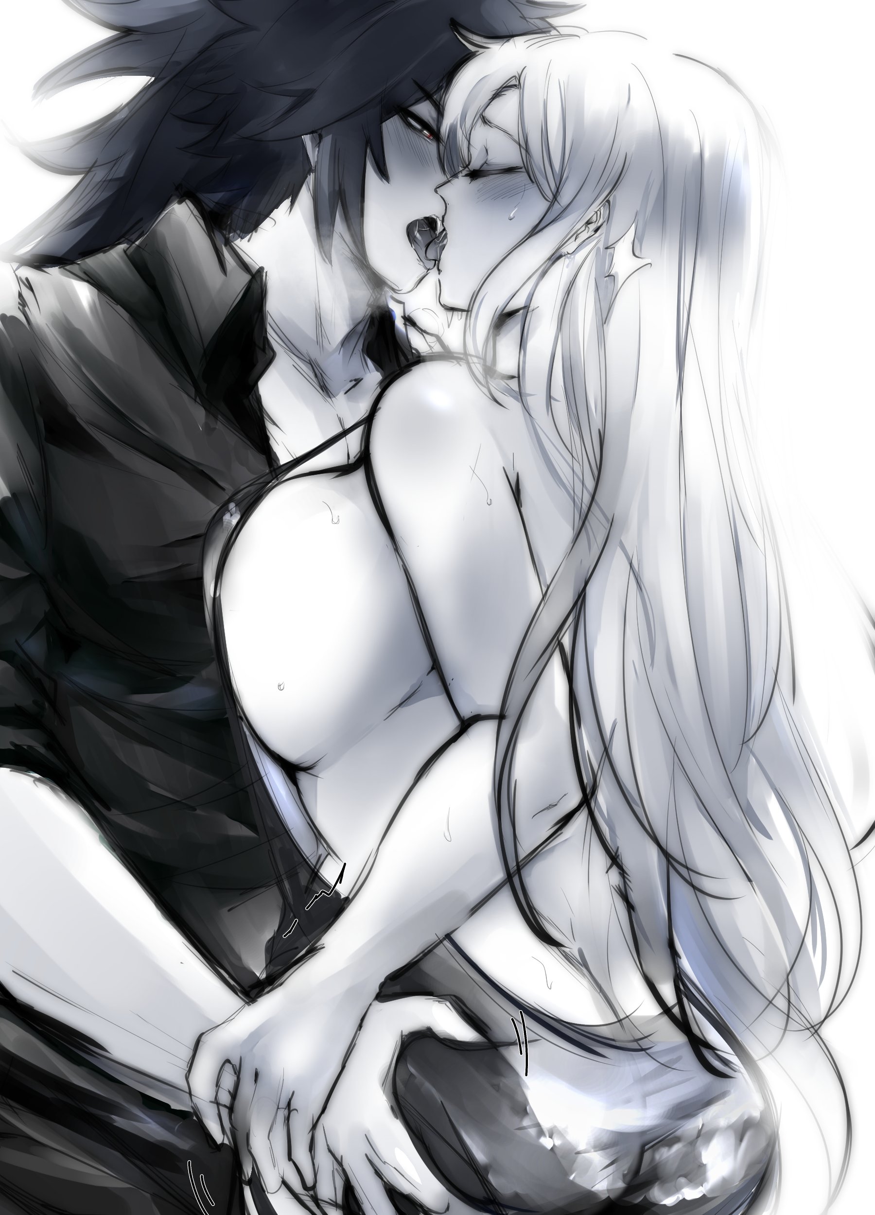 a black and white