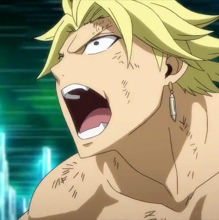a closeup portrait of a blondhaired anime male character with his mouth wide open, shouting or screaming. he appears to be in a state of anger, frustration, distress, or determination. he is likely a character from a manga or anime series. the background is a blurry green with streaks of light, suggesting motion or a powerful energy.