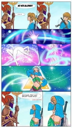 this is a comic strip about a princess zelda from the zelda video game series,  sheik. she is in a dark place, as the image suggests, but she is with link who will save her.