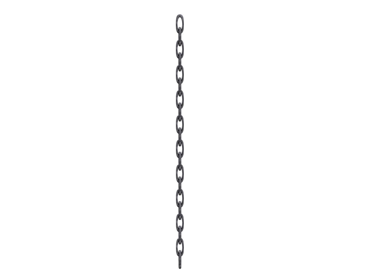 a vertical metal chain hangs against a black background.