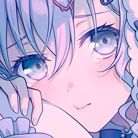 a closeup illustration of an anime girl with light blue hair and blue eyes.  she appears to be crying, with tears welling up in her eyes and rolling down her cheek. her expression is melancholic, conveying a sense of sadness and vulnerability. the art style is soft and delicate, with a focus on capturing emotion.
