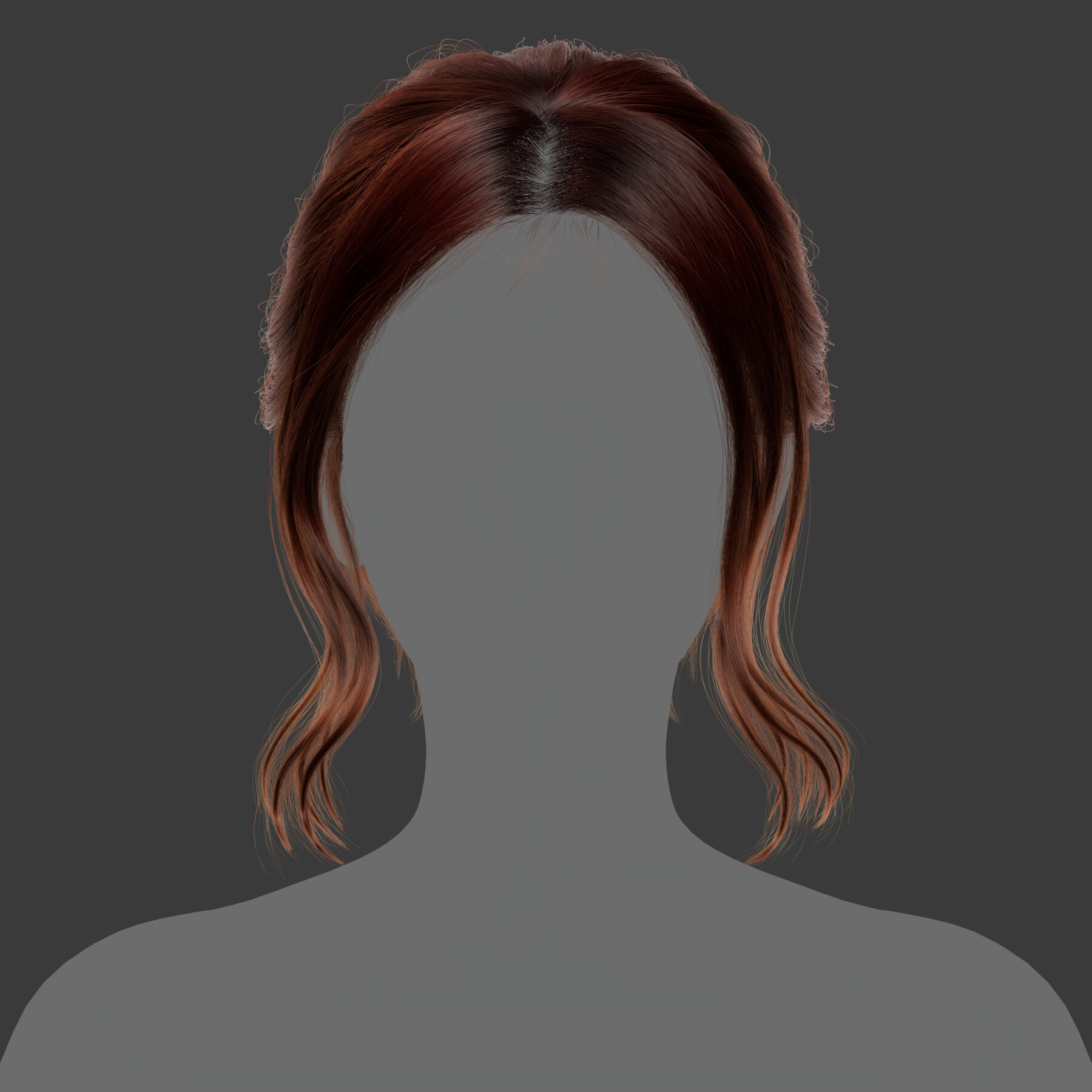 a woman with long brown hair, styled in loose waves. she is wearing a simple outfit and has a neutral expression on her face. she looks like she is ready for a portrait.
