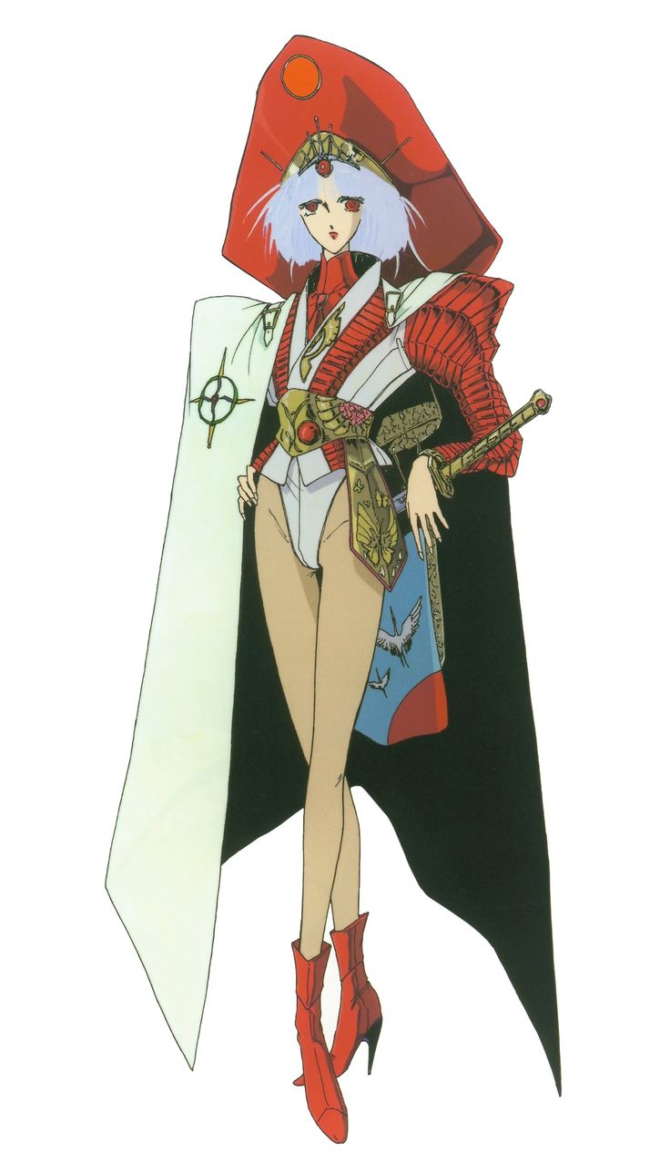 a fullbody illustration of an anime female character wearing a red and white kimono with a sword. she is standing with one leg slightly forward, her hands are holding a sword in front of her, and her face is showing a fierce expression. she is wearing a black hat with a red circle in the center. her eyes are blue and her hair is a light shade of blue, which contrasts with the red and white colors of her outfit. the image is stylized and uses thick lines to create a sense of depth and dimension.