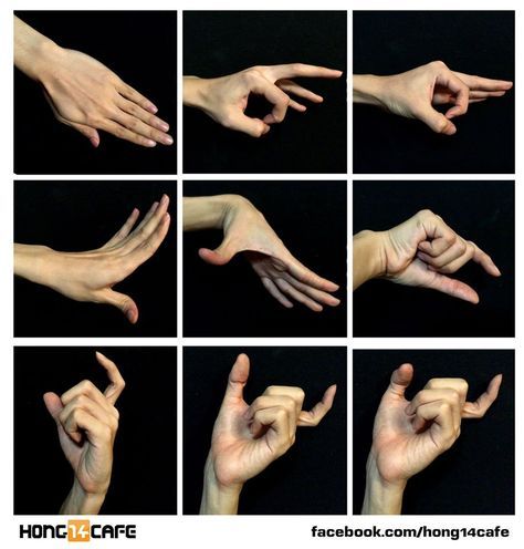 this is a collage of nine images showcasing various hand poses and gestures. the images are arranged in a 3x3 grid, with each image featuring a different hand position. the hands are all photographed against a black background, which makes the details of the hands even more prominent. these images could be used for drawing or painting references or simply for appreciating the beauty and complexity of the human hand.