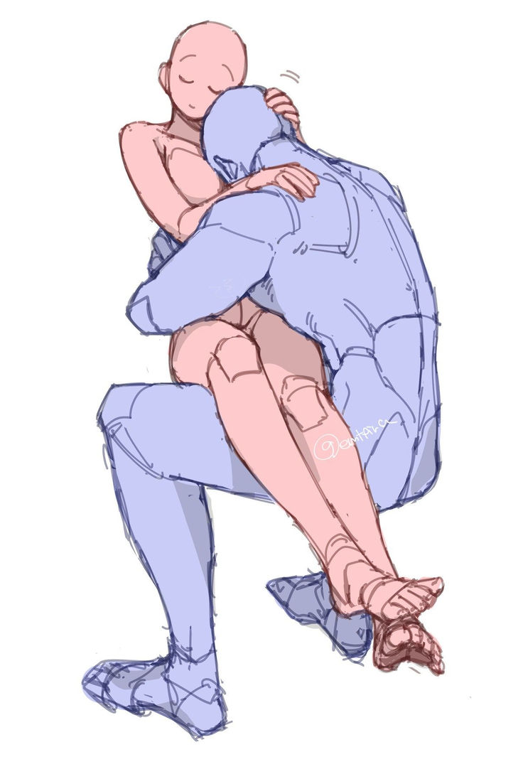 this is a sketch of a couple hugging. the man is seated and the woman is wrapped around him. the woman's arms are around his neck and his arms are wrapped around her waist. the man's head is resting on top of the woman's head. the sketch is in a simple line style, with no shading or color. the lines are smooth and flowing. the pose is intimate and loving. this drawing is a great example of how to draw a couple hugging. the sketch is very dynamic and captures the emotion of the moment.