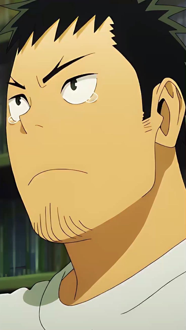 a closeup illustration of an anime man with tears in his eyes, conveying a sense of sadness or emotional distress.  he has short black hair, thick eyebrows, and a determined expression. the presence of tears and the focus on his facial expression suggest a moment of vulnerability or inner turmoil.