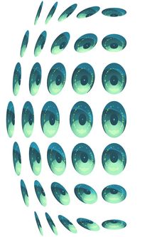 this is an abstract digital art illustration of a sphere comprised of smaller teal orbs. the orbs are arranged in a repeating pattern and get smaller towards the edges, creating a sense of depth and perspective.
