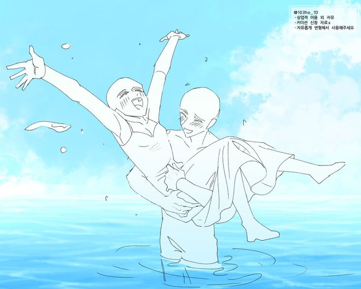 a digital line art sketch of a couple in a romantic pose, set against a backdrop of a blue ocean. the couple is shown in a loving embrace as they enjoy a day at the beach, the image is labeled as a drawing base, allowing others to use it as a starting point to create their own art. it's a perfect base to draw or sketch and to bring your ideas to life. the base is meant to be used for noncommercial use, and one can modify it.