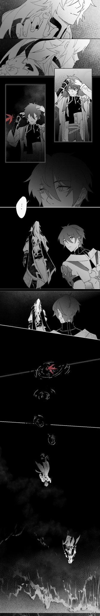 this is a black and white image of an anime scene. the image is dark and shadowy, with only a few figures visible. the figures are partially obscured by darkness, creating a sense of mystery and intrigue. the overall effect is one of dreamlike, ethereal beauty, and an impression of an artistic digital artwork.