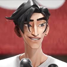 this is a digital art portrait of a young, animated man. he has dark hair with a styled cut and a friendly, approachable expression. the lighting is bright and artificial, suggesting a studio setting. the overall style of the image is modern and digitally rendered.