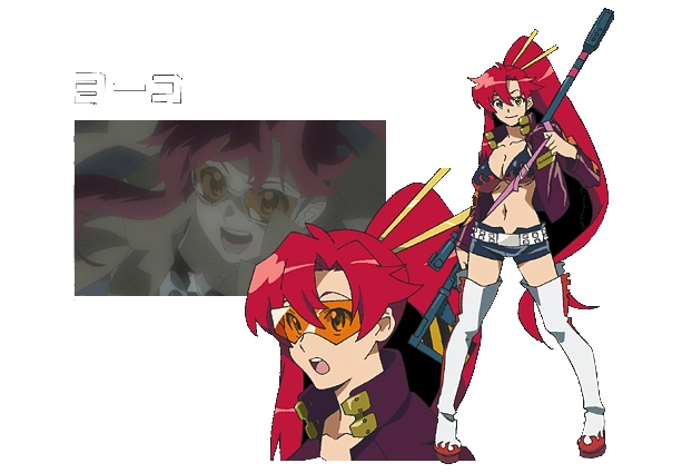 this image shows an anime girl with long red hair and goggles wearing a purple jacket, a white top, a pair of black shorts, and white thighhigh boots. she's also holding a gun. she's in a fighting pose.