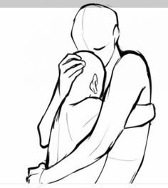 this is a line drawing of a couple hugging. they are drawn in a simple style, with only outlines and no shading. the couple is facing each other with their arms wrapped around each other. the woman is crying and resting her head on the man's shoulder. the man's hand is on her back, and he is holding her close. the drawing is simple and elegant, capturing the beauty of a loving embrace.