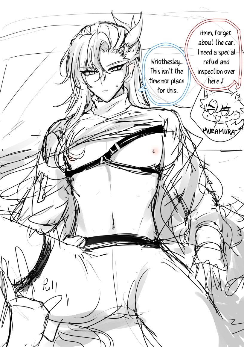 a rough sketch of an anime character that appears to be a male with long white hair
