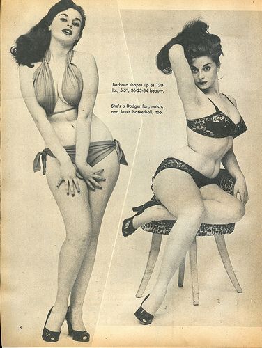 this vintage black and white image features a woman posing in a studio setting for a pinup shot. she is wearing a twopiece lingerie set and is positioned in different poses. the image exudes a classic pinup aesthetic, with soft lighting and the woman's confident gaze.```