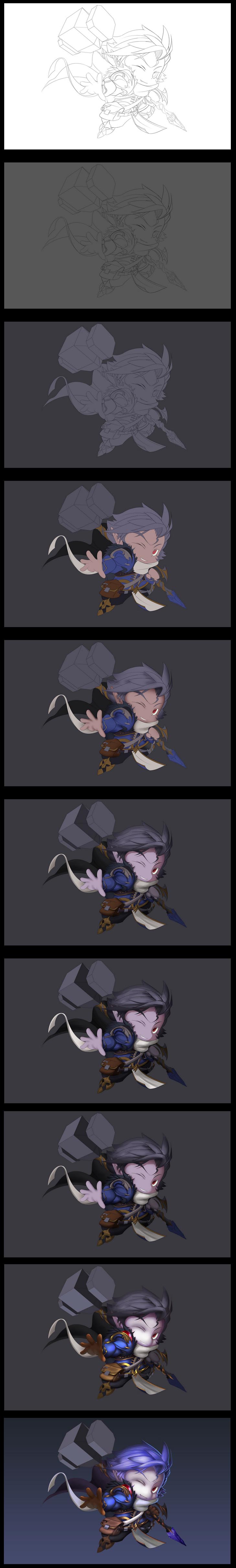 this is a sprite sheet for a female character in a video game. the sheet shows the character in various poses, likely used for walking and flying. the character has blue and purple hair and is wearing a white and gray outfit. she is holding a sword and a magic staff. the character appears to be a warrior or a mage.