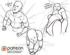 the image shows three different figure drawings of people from a worm's eye view, emphasizing perspective and foreshortening. the first figure is a man punching the "camera", with the caption "i ship it". the second figure is a woman looking down angrily with the caption "good morning punks!". the third figure is a man hunched over, looking sad. all three figures are drawn with exaggerated proportions to emphasize the perspective.