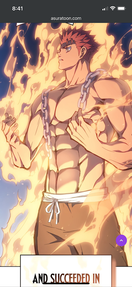the image is a digital illustration of a muscular man with red hair in a flamelike pose. his body is surrounded by glowing flames. he is shirtless and has a determined expression on his face. he is possibly a fictional character from an anime or manga series. the image is bright and dynamic, conveying a sense of power and action.