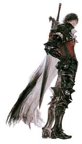 a fullbody image of a male character in fantasy armor. he has dark hair and a red shirt, standing with a sword on his back and a flowing cape. the armor is highly detailed.