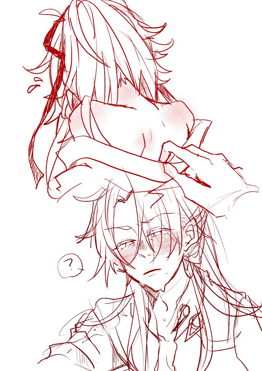 this is a drawing of an anime couple. they are both